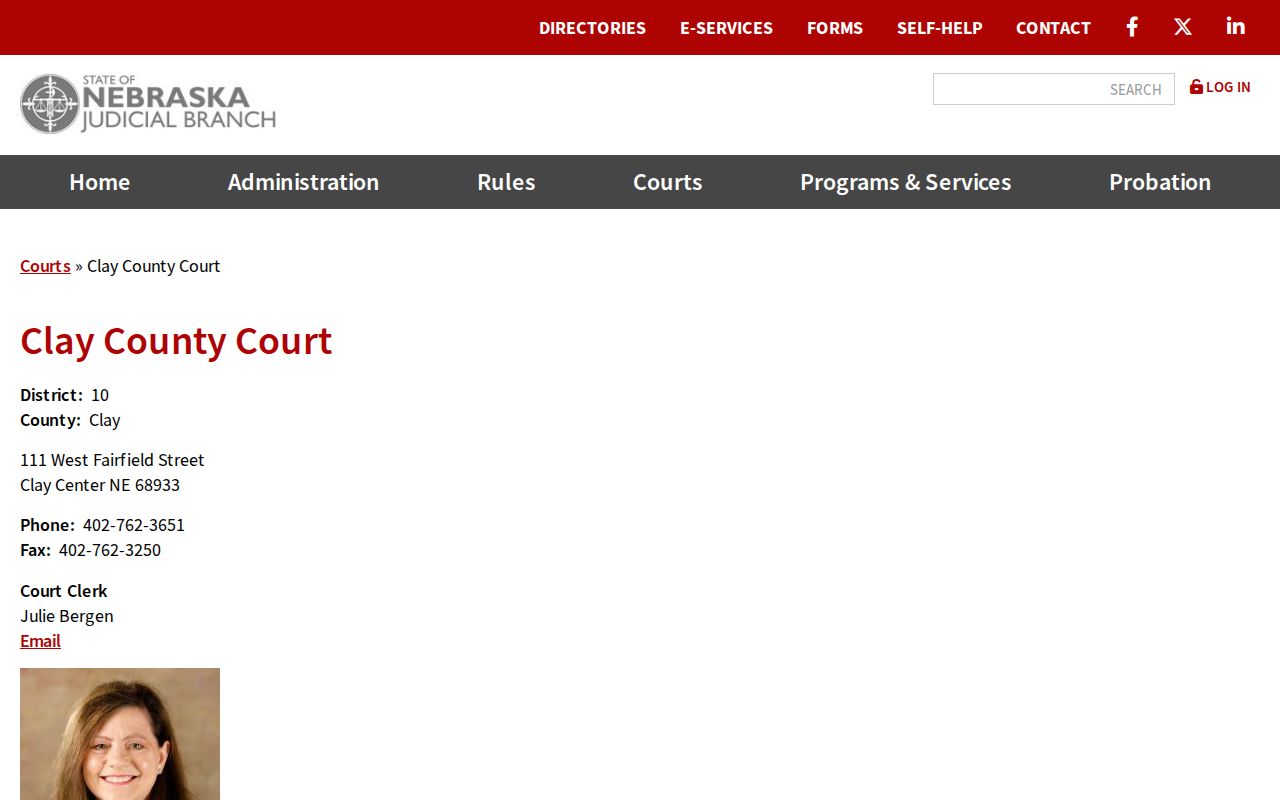 Clay County court dates official County Court contact record