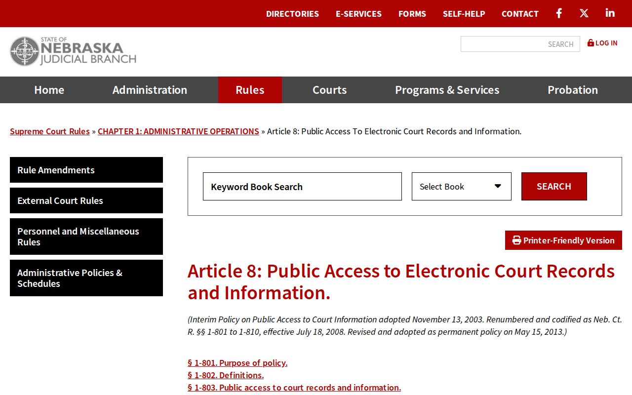 Clay County criminal docket public access rule text