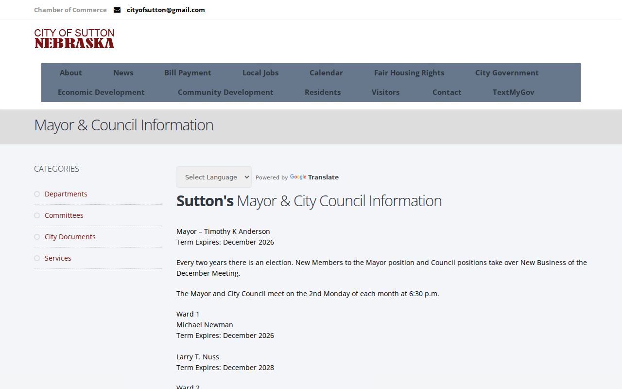 Clay County court docket Sutton city government page