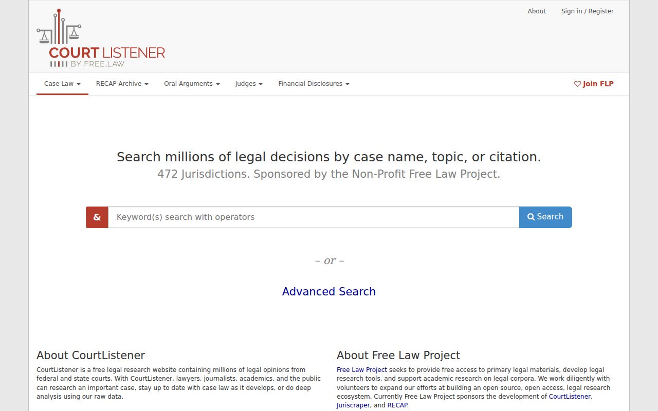 Clay County court docket federal CourtListener access page